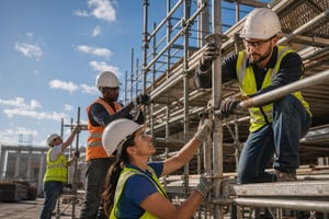 Construction Workers Wearing Safety Gear